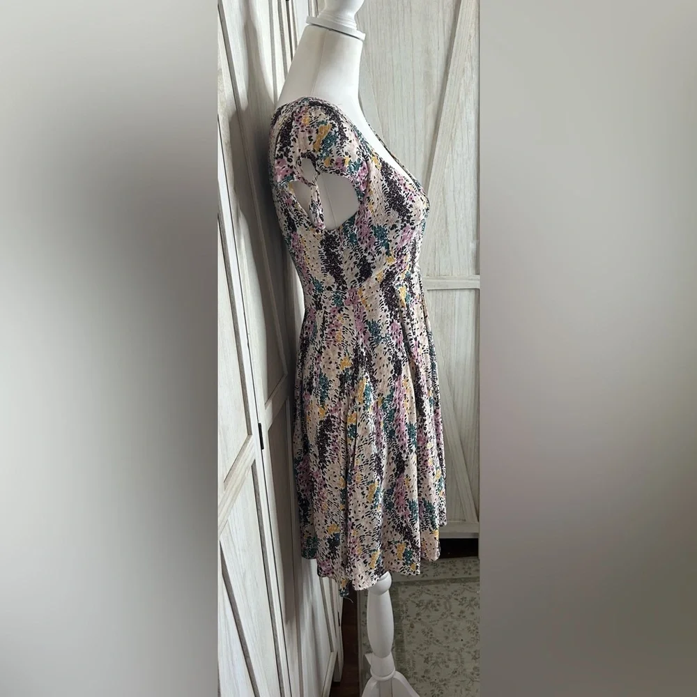 Free People Miss Right Floral Cutout Mini Dress EUC Sz S boho chic Cottagecore